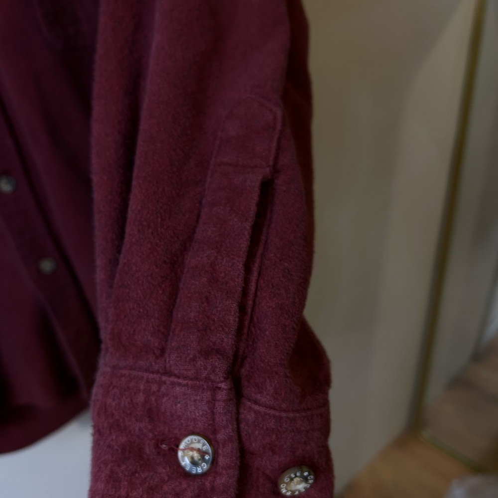 Moose Creek Chamois Burgundy Button-Up Shirt - Workwear - Flannel - Heavyweight - Picture 3 of 5